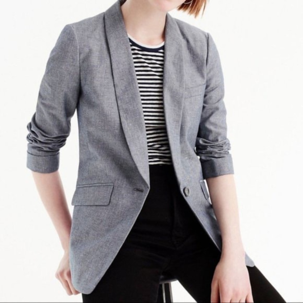 Blue Chambray J. Crew Blazer